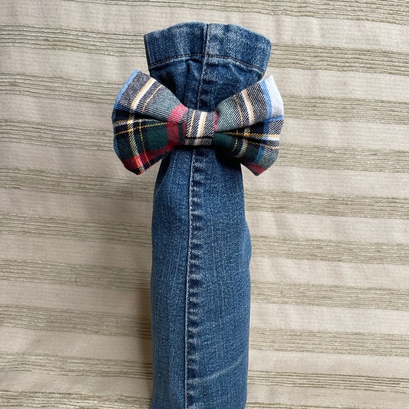 Handmade Other - Handcrafted Wine or Liquor Bottle Gift Bag Made From Denim and Tie